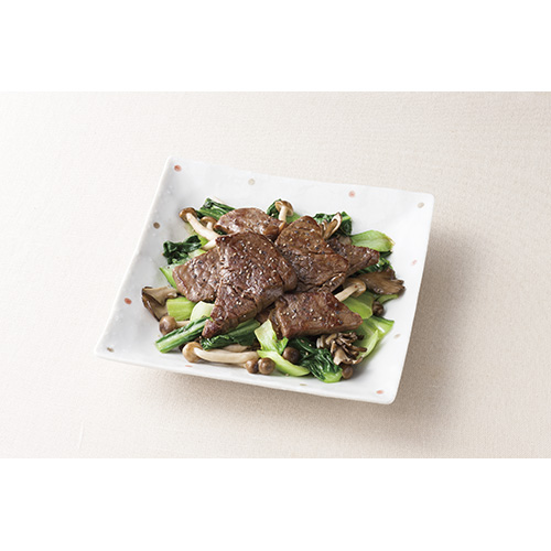 牛肉一口カットステーキの和風ソテー