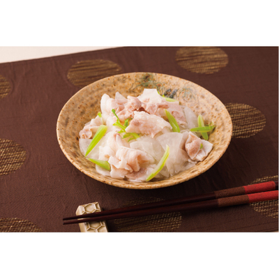 大根とゆで豚肉の甘酢和え
