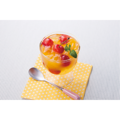 さくらんぼとみかんジュースのゼリー