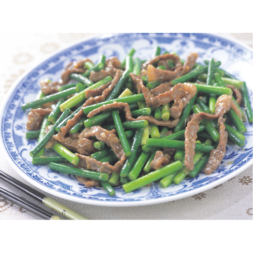 牛肉とにんにくの芽の牡蠣味炒め