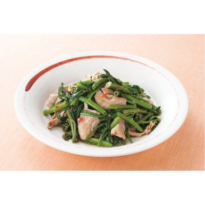 筒菜と豚肉のスタミナ炒め