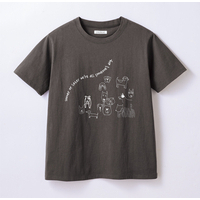ワンちゃんプリントTシャツ　GYJ×ブラック　ML