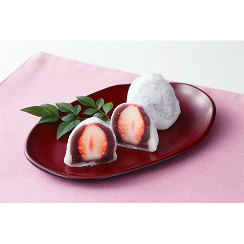 白玉粉でいちご大福