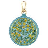 刺繍キーポーチ　ミモザ