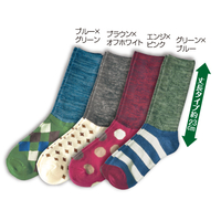 ポップデザイン丈長ソックス　4柄組　22〜25cm