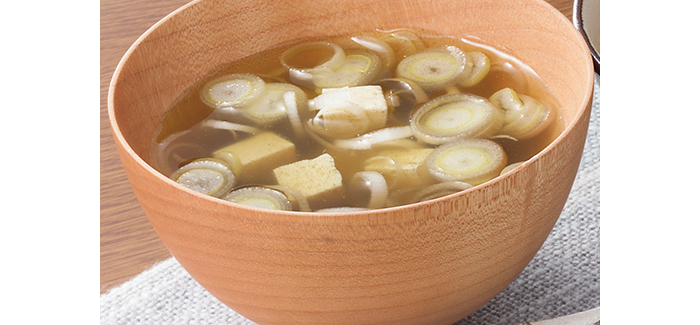 長ねぎと豆腐のこぶ茶スープ