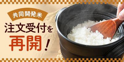 共同開発米の注文受付再開のお知らせ