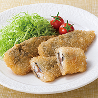 レンジで真あじ大葉梅肉フライ