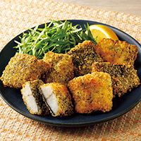 フライパンでさわらフライ（あおさのり）